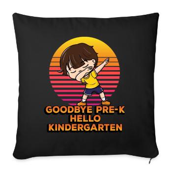 Au revoir Pre-k Hello Kindergarten Dab - Housse de coussin décorative 45 x 45 cm - noir - Devant