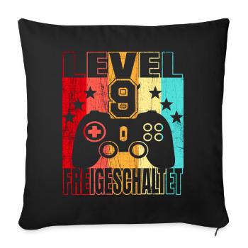 9 Jahre Geburtstagsshirt Zocker Gamer 9. - Sofakissenbezug 45 x 45 cm - Schwarz - Vorne