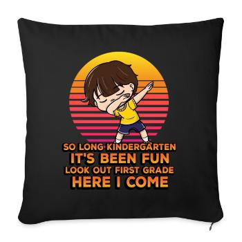 Si longtemps la maternelle a été amusante Look Out 1st - Housse de coussin décorative 45 x 45 cm - noir - Devant