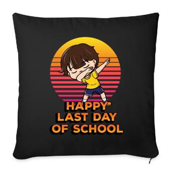 Joyeux dernier jour d’école Drôle de pois - Housse de coussin décorative 45 x 45 cm - noir - Devant