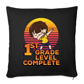 1. Klasse Level Komplett Lustig Tupfende Schüler - Sofakissenbezug 45 x 45 cm - Schwarz - Vorne