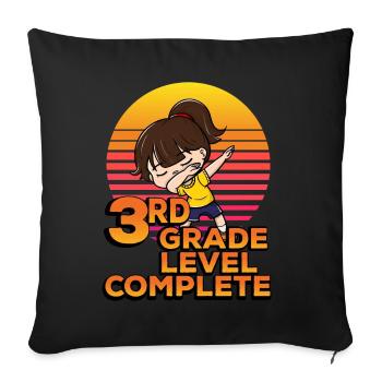 3rd Class Level Completely Cute Dabbing Girl - Sofa pillowcase 17,3'' x 17,3'' (45 x 45 cm) - black - Front