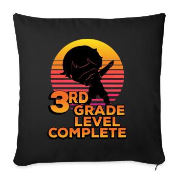 3rd grade Full silhouette dab end - Sofa pillowcase 17,3'' x 17,3'' (45 x 45 cm) - black - Front