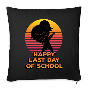 Happy Last Day Of School Silhouette Dab - Sofa pillowcase 17,3'' x 17,3'' (45 x 45 cm) - black - Front