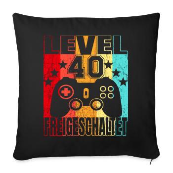 40 Jahre Geburtstagsshirt Herren Zocker Gamer 40. - Sofakissenbezug 45 x 45 cm - Schwarz - Vorne