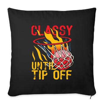 Classe jusqu’au jour du match de tipoff Basketball américain - Housse de coussin décorative 45 x 45 cm - noir - Devant