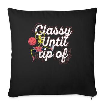 Classe jusqu’au jour du match de tipoff Basketball américain - Housse de coussin décorative 45 x 45 cm - noir - Devant