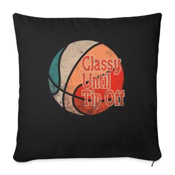 Classe jusqu’au jour du match de tipoff Basketball américain - Housse de coussin décorative 45 x 45 cm - noir - Devant