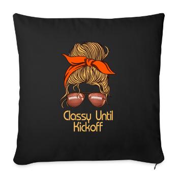 Classy Until Kickoff Game Day American Football - Sofa pillowcase 17,3'' x 17,3'' (45 x 45 cm) - black - Front