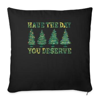 Avoir le Noël que vous méritez Noël vintage - Housse de coussin décorative 45 x 45 cm - noir - Devant