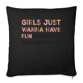 Les filles veulent juste avoir des droits humains fondamentaux - Housse de coussin décorative 45 x 45 cm - noir - Devant
