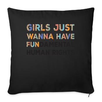 Les filles veulent juste avoir des droits humains fondamentaux - Housse de coussin décorative 45 x 45 cm - noir - Devant