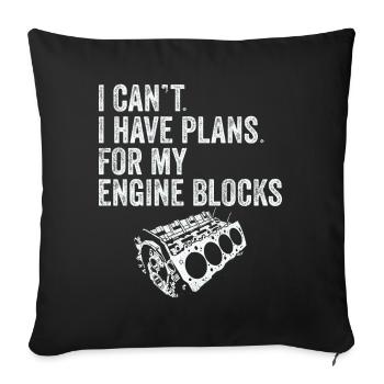Je ne peux pas avoir des plans pour mes blocs moteurs vintage - Housse de coussin décorative 45 x 45 cm - noir - Devant