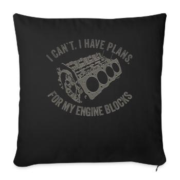 Je ne peux pas avoir des plans pour mes blocs moteurs vintage - Housse de coussin décorative 45 x 45 cm - noir - Devant