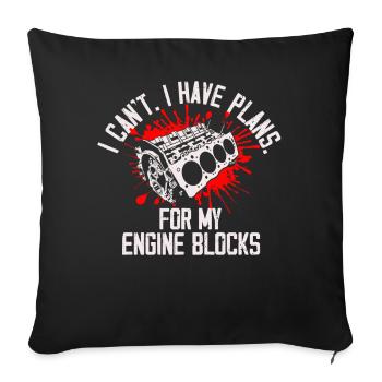 Je ne peux pas avoir des plans pour mes blocs moteurs vintage - Housse de coussin décorative 45 x 45 cm - noir - Devant