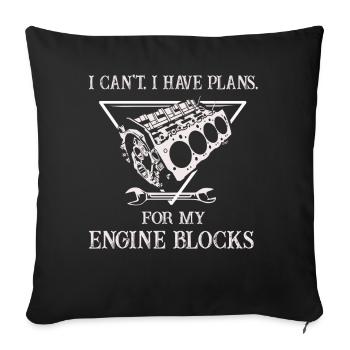 Je ne peux pas avoir des plans pour mes blocs moteurs vintage - Housse de coussin décorative 45 x 45 cm - noir - Devant