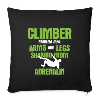 Klettern Bouldern - Sofakissenbezug 45 x 45 cm - Schwarz - Vorne