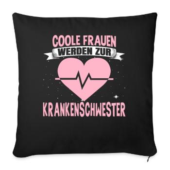 Krankenschwester - Sofakissenbezug 45 x 45 cm - Schwarz - Vorne