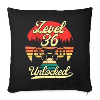 Level 36 Unlocked Men Gamer 36 Birthday Gamer - Sofa pillowcase 17,3'' x 17,3'' (45 x 45 cm) - black - Front