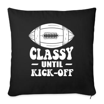 Chic jusqu’au coup d’envoi du match de football américain - Housse de coussin décorative 45 x 45 cm - noir - Devant