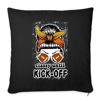 Chic jusqu’au coup d’envoi du match de football américain - Housse de coussin décorative 45 x 45 cm - noir - Devant