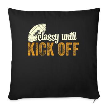 Chic jusqu’au coup d’envoi du match de football américain - Housse de coussin décorative 45 x 45 cm - noir - Devant
