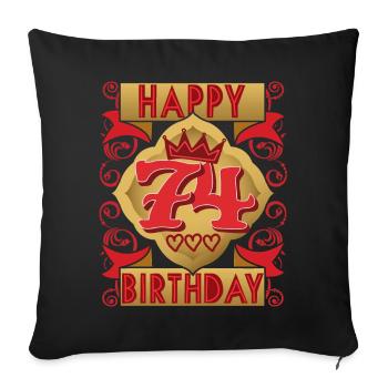 74. Geburtstag 74 Jahre alt Spruch, Vintage-Design - Sofakissenbezug 45 x 45 cm - Schwarz - Vorne