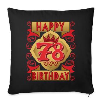 78. Geburtstag 78 Jahre alt Spruch, Vintage-Design - Sofakissenbezug 45 x 45 cm - Schwarz - Vorne