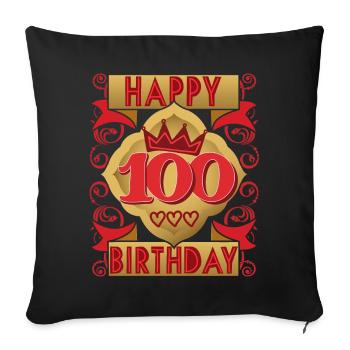 100th Birthday 100th Anniversary Saying, Vintage Design - Sofa pillowcase 17,3'' x 17,3'' (45 x 45 cm) - black - Front
