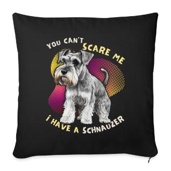 Schnauzer, Schnauzer-Terrier, drôle de dicton - Housse de coussin décorative 45 x 45 cm - noir - Devant