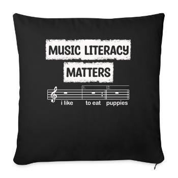 Music Literacy Matters, I Like To Eat Puppies - Sofa pillowcase 17,3'' x 17,3'' (45 x 45 cm) - black - Front