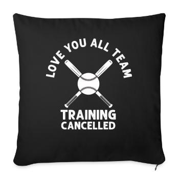 Love You Team Training Baseball annulé - Housse de coussin décorative 45 x 45 cm - noir - Devant