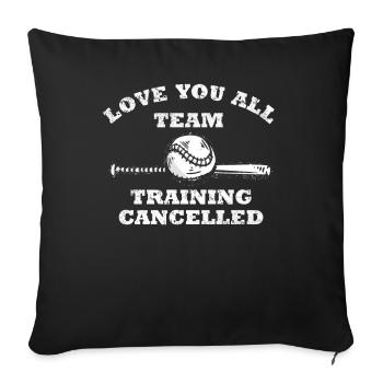 Love You Team Training Baseball annulé - Housse de coussin décorative 45 x 45 cm - noir - Devant