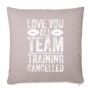 Love You Team Training Football annulé - Housse de coussin décorative 45 x 45 cm - taupe clair - Devant
