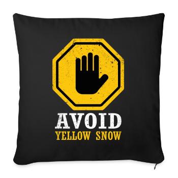 Avoid Yellow Snow Funny Snow Sports - Sofa pillowcase 17,3'' x 17,3'' (45 x 45 cm) - black - Front