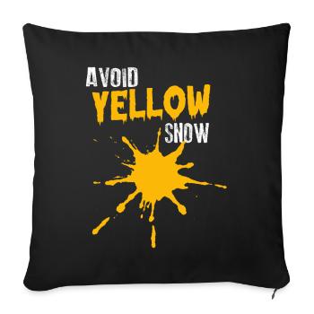Avoid Yellow Snow Funny Snow Sports - Sofa pillowcase 17,3'' x 17,3'' (45 x 45 cm) - black - Front