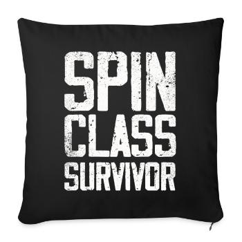 Spin Class Survivor - Sofa pillowcase 17,3'' x 17,3'' (45 x 45 cm) - black - Front