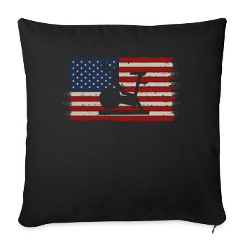 American Flag Spin - Sofa pillowcase 17,3'' x 17,3'' (45 x 45 cm) - black - Front