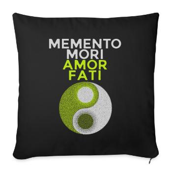 Dicton latin Memento-Mori, motivation - Housse de coussin décorative 45 x 45 cm - noir - Devant