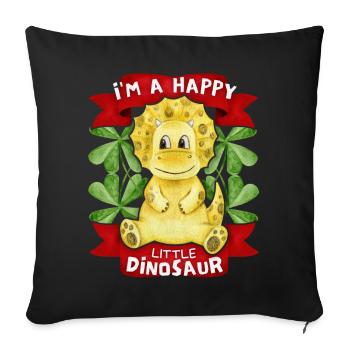Funny Little Dinosaur Illustration Saying - Sofa pillowcase 17,3'' x 17,3'' (45 x 45 cm) - black - Front