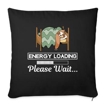 Faultiere Energie wird geladen Faultier - Sofakissenbezug 45 x 45 cm - Schwarz - Vorne