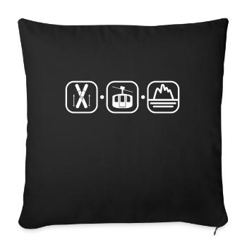 Skier Skiing Après Ski - Sofa pillowcase 17,3'' x 17,3'' (45 x 45 cm) - black - Front