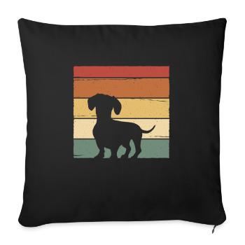 Dackel Retro Teckel Hunde - Sofakissenbezug 45 x 45 cm - Schwarz - Vorne