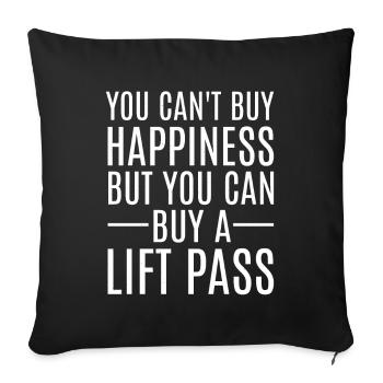 Skier Quotes Skiing Après Ski - Sofa pillowcase 17,3'' x 17,3'' (45 x 45 cm) - black - Front
