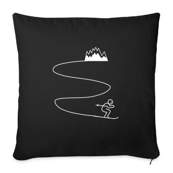 Skiers Mountains Skiing Après Ski - Sofa pillowcase 17,3'' x 17,3'' (45 x 45 cm) - black - Front