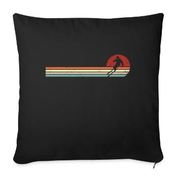 Skier Skiing Après Ski Retro - Sofa pillowcase 17,3'' x 17,3'' (45 x 45 cm) - black - Front