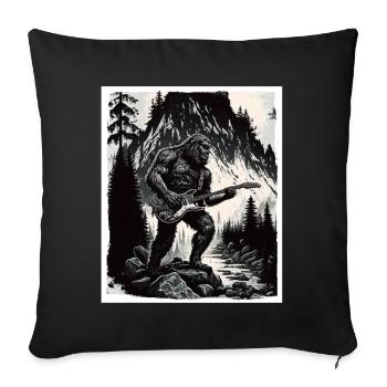 Big Foot Sasquatch Rock Guitare Musique Metal Grunge - Housse de coussin décorative 45 x 45 cm - noir - Devant