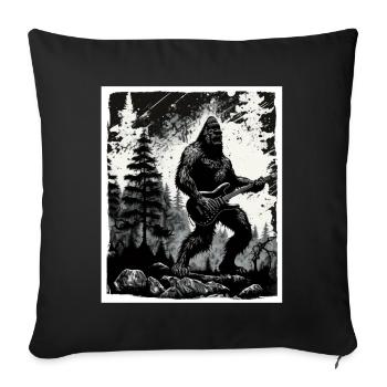 Big Foot Sasquatch Rock Guitare Musique Metal Grunge - Housse de coussin décorative 45 x 45 cm - noir - Devant