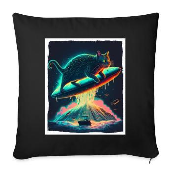 Cat Kitten Space Alien Planet Astronaut - Sofa pillowcase 17,3'' x 17,3'' (45 x 45 cm) - black - Front