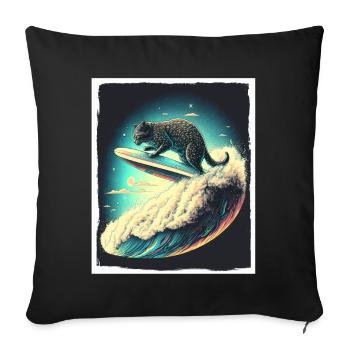 Cat Kitten Space Alien Planet Astronaut - Sofa pillowcase 17,3'' x 17,3'' (45 x 45 cm) - black - Front